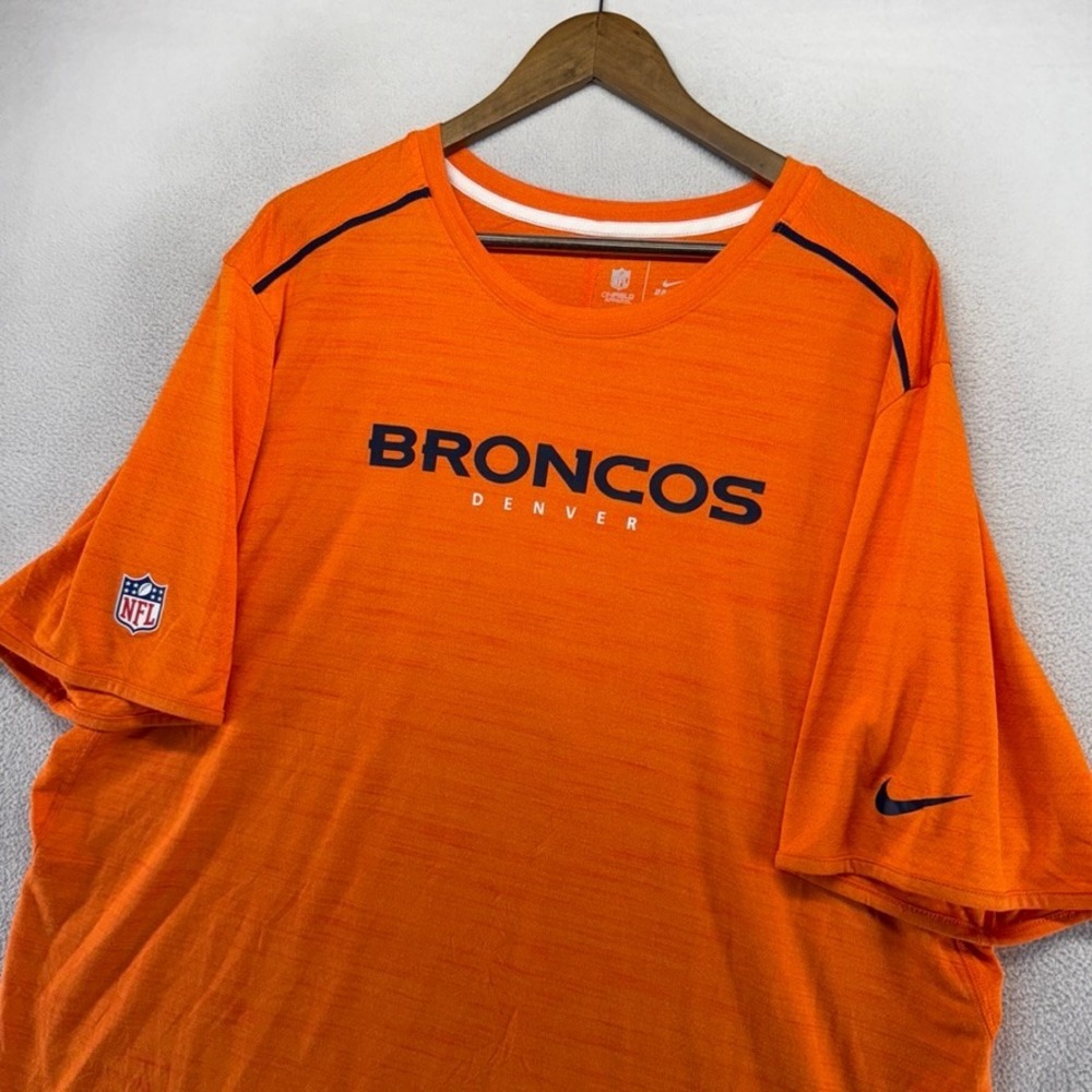 Denver Broncos Shirt Men's 2XL Orange Nike Dri Fit On Field Apparel Team Player